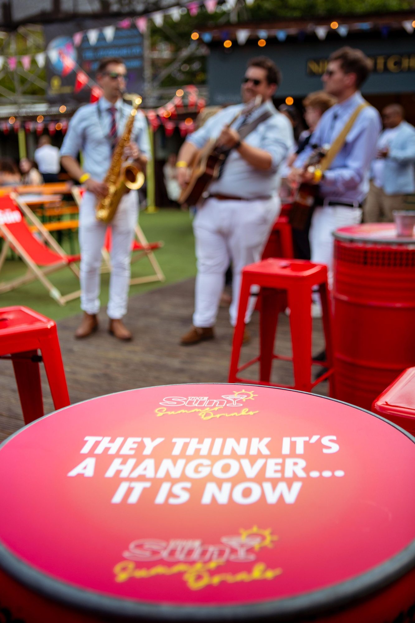 Band playing at a summer garden party